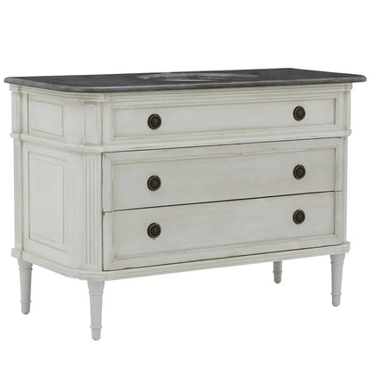 Élégante coiffeuse avec plateau en pierre noire