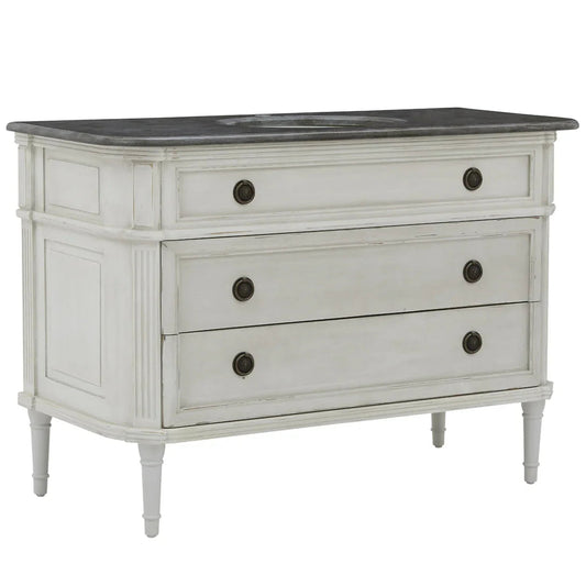 Élégante coiffeuse avec plateau en pierre noire